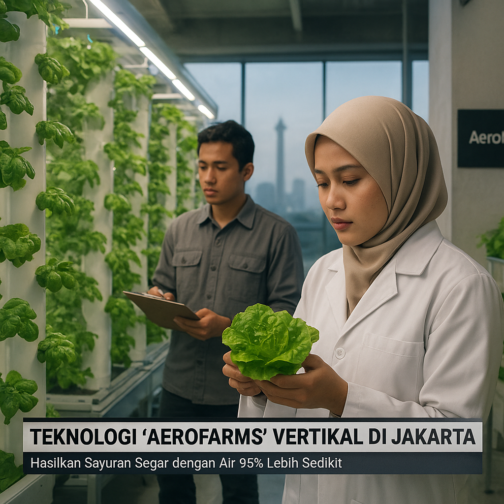 Teknologi 'AeroFarms' Vertikal di Jakarta Hasilkan Sayuran Segar dengan Air 95% Lebih Sedikit