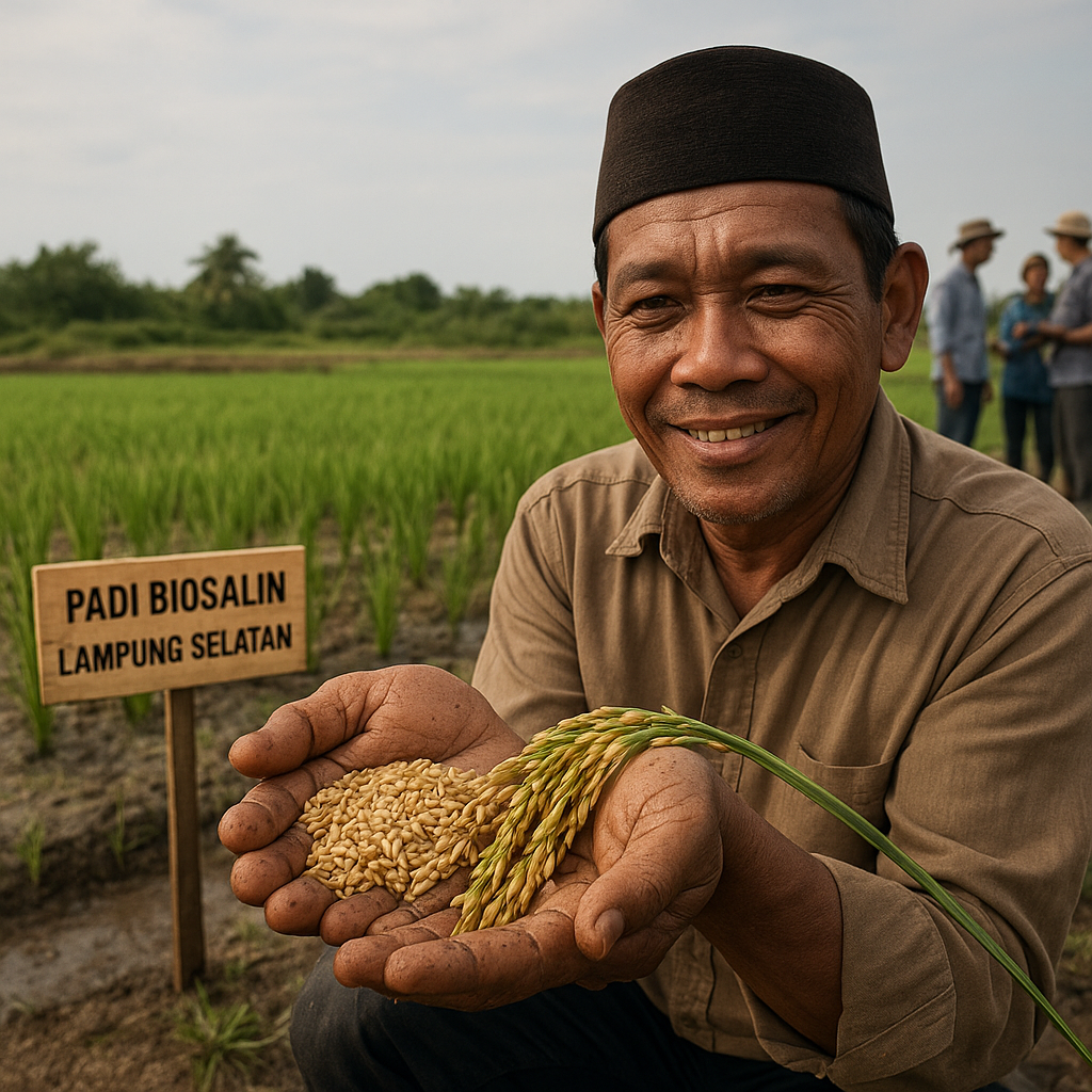 Petani Lamsel Kembangkan Padi Biosalin di Lahan Bekas Tambak Udang, Hasilkan 6-7 Ton per Hektare